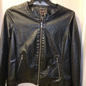 Dana Buchman pleather faux leather jacket black
